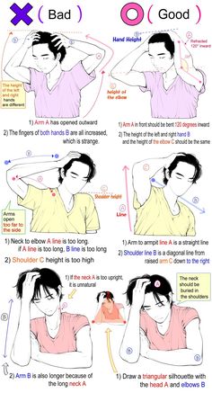 the instructions for how to do an anime character's hair