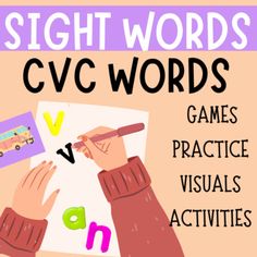 sight words cvc words games practice visual activities for kids to learn with their own hands