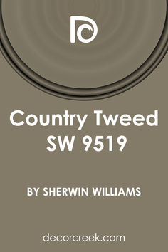 the country tweed sw919 by shewin williams is shown in this book cover