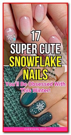 Trendy Nails You’ll Want to Share Snow Flake Design Nail, Snowflake Sparkle Nails, Blue French Nails With Snowflakes, Easy Christmas Nail Polish Ideas, Snowflake Nail Design Short Nails, Snowflake Acrylic Nails Short, Snowflake Manicure Ideas, White Nails With Blue Snowflake, Oval Snowflake Nails