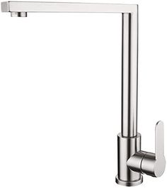 the kitchen sink faucet has an adjustable goose head and pull out spout