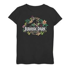 She'll take a bite out of the fashion world wearing this girls' Jurassic Park Floral Tropical Fossil Logo Graphic Tee. Crewneck Short sleevesFABRIC & CARE Cotton Machine wash Imported She'll take a bite out of the fashion world wearing this girls' Jurassic Park Floral Tropical Fossil Logo Graphic Tee. Licensed Character She'll take a bite out of the fashion world wearing this girls' Jurassic Park Floral Tropical Fossil Logo Graphic Tee. Size: Small. Color: Black. Gender: female. Age Group: k Jurassic Park Film, Tied T Shirt, Floral Logo, Cozy Pullover, Fashion World, Jurassic Park, Girls Long Sleeve, Vacation Outfits, Logo Tees