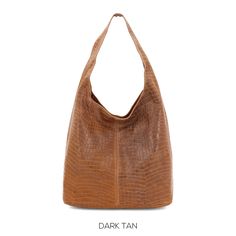 Ladies Soft Italian Real Leather Full Croc Print Hobo Bag Wonderfully soft ladies' caramel leather hobo handbags. Perfect for busy ladies, whether at work, study, or play. Made from buttery-soft Italian leather. These gorgeous leather hobo handbags are made from soft Italian Leather. It has extra-long handles to fit comfortably over your shoulder Silver colour hardware Zip at the top to keep contents secure Genuine Leather Made in Italy Dimensions: 34.5 cm (L) x 16 cm (W) x 61 cm (H). Drop: 34 cm Weight: 0.475 Kg 100% Genuine Super Soft Italian Leather Daily Use Cognac Shoulder Bag With Textured Leather, Brown Soft Leather Bucket Bag For On-the-go, Light Brown Hobo Shoulder Bag, Light Brown Large Capacity Hobo Bag For Daily Use, Dark Tan Bags With Leather Lining For Everyday Use, Dark Tan Bag With Leather Lining For Everyday Use, Textured Leather Hobo Shoulder Bag For Errands, Light Brown Soft Leather Satchel Shoulder Bag, Textured Leather Hobo Shoulder Bag For Daily Use