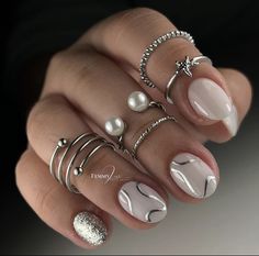 Beauty Hacks Nails, Glitter Gel Nails, Shellac Nails, I Love Nails, Nails Desing, Luxury Nails, Fire Nails, Chic Nails, My Nails