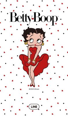 betty boop on the cover of line's latest album, with polka dots in the background