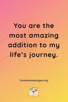 the quote you are the most amazing addition to my life's journey