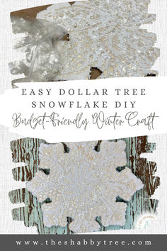 the dollar tree snowflake diy is shown in three different colors and sizes