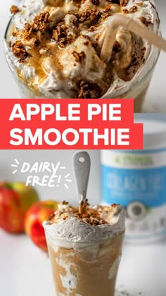 Pb Banana Protein Smoothie, Fall Smoothie Recipes, High Calorie Desserts, Frozen Apple, Food Wallpapers, Apple Pie Smoothie, Wallpaper Food, Best Smoothie, Vitamix Recipes