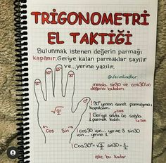 a notebook with instructions on how to spell the word trigonometri el tattigi