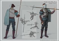 the knight of the blue moon character model sheet