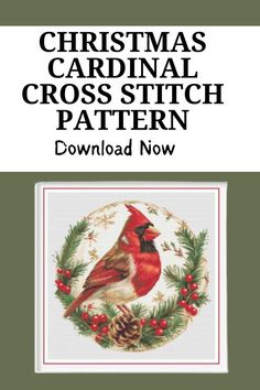 the christmas cardinal cross stitch pattern