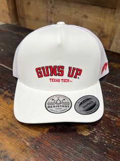 White Trucker Hat With Curved Visor, Game Day Trucker Snapback Hat, White Trucker Baseball Cap For Fans, White Trucker Baseball Cap For Fan Gear, Trucker Snapback Hat With Curved Brim For Fan Gear, Trucker Snapback Hat For Fan Gear, White Snapback Hat For Game Day, White Trucker Hat For Game Day, White Curved Bill Trucker Hat For Game Day