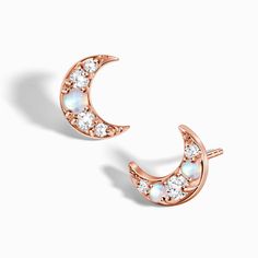 Dainty Moon Phase Earrings, Mystical Crescent Earrings For Gift, Ethereal Crescent Jewelry As Gift, Celestial Moonstone Earrings, Moonstone Earrings With Moon Charm, Celestial Moon-shaped Pierced Cartilage Earrings, Celestial Moon Phase Moon Earrings, Celestial Crescent Cartilage Earrings, Celestial Moon Shaped Pierced Cartilage Earrings