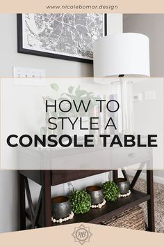 How to style a console table for your entryway Decorate Small Console Table, Console Table Plants, Console Table Plant Decor, Color Console Small Table Black, How To Style A Console Table, 27" Entryway Table, Small Console Table, Modern Room Decor, Hall Table