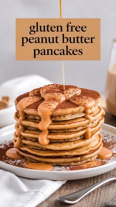 a stack of pancakes with syrup on top