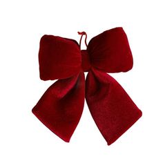 a red velvet bow on a white background