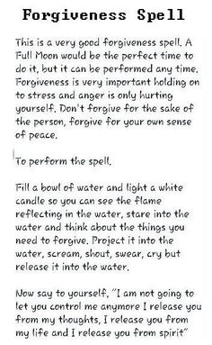 Forgiveness Spell, Improve Self Esteem, Inner Dialogue, Hoodoo Spells, Witchcraft Books, Wiccan Magic, Healing Spells