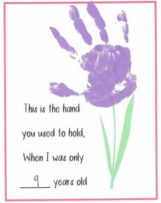 "**Printable - Instant Download - Digital File** ALL ABOUT MY MOMMY - Printable Mother's Day Book   A 5 page printable book. Makes a great Mother's Day or Birthday gift from a child. Help the child give their answers for the questionnaire, draw a photo on the portrait face, and add a handprint on the flower stem to complete the book!  Makes a very treasured gift! Easily print from home (or send to your printing place of choice) on regular paper ( or use card stock if you'd like a thicker paper) Flower Crafts Preschool, Mothers Day Crafts Preschool, Mothers Day Book, Mothers Day Cards Craft, Easy Mother's Day Crafts, Mother's Day Projects, Mothers Day Poems