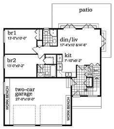 the floor plan for this house shows two garages and one living room, while another has