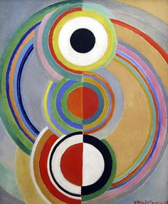 an abstract painting with circles on it