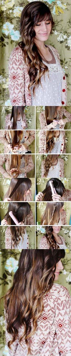 Hair Straightening Tutorials -Tame Your Curls - How to Style Beachy Waves -Looking For The Best Hair Straightening Tutorials And The Best Straightening Tips On The Web? Whether You Are Looking To Use A Flat Iron, Or Trying To Straighten Your Hair Without Heat, Where There’s A Will, There’s A Way, And There Are Products To Help Your Curls. These Step By Step Hair Straightening Hacks And Tips Will Make It So You Can DIY Your Hair With Some Simple Techniques, A Brush, And Your Creativity. We Cover Hairstyle For Medium Length Hair, Hairstyle For Medium Length, Diy Curls, Medium Length Curls, Hairstyle For School