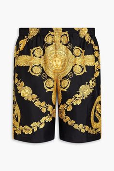 Versace Polo Shirt, Shorts For Man, Versace Polo, Versace Print, Versace Shorts, Versace Outfit, Twill Shorts, Silk Shorts, Silk Twill