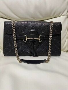 ad eBay - Gucci Guccissima Emily Shoulder Bag Black #33 - Buy Now, click the link (eBay) Gucci Crossbody Bag With Horsebit Detail, Evening Bag With Horsebit Detail, Rectangular, Black Shoulder Bag With Horsebit Detail For Travel, Rectangular Evening Bag With Horsebit Detail, Designer Office Bags With Horsebit Detail, Black Rectangular Bag With Horsebit Detail, Designer Gucci Clutch Bag, Gucci Formal Clutch Shoulder Bag, Luxury Shoulder Bag With Horsebit Detail For Evening