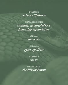 an image of a green snake with words on it