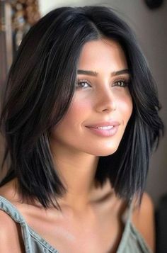 Are you ready to discover the hottest straight hairstyles that will make you look and feel fabulous? From sleek and sophisticated to effortlessly chic, these Layers Shoulder Length Hair Straight, Mid Length Dark Hairstyles, Layers For Short Length Hair Straight, Black Short Hairstyle Women, Straight Textured Long Bob, Short Haircuts For Black Hair, Shoulder Length Hair Styles Straight, Short Hairstyles For Black Hair, Short Black Hair With Face Framing