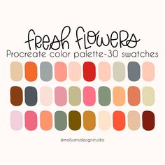 fresh flowers procreate color palette 30 swatches