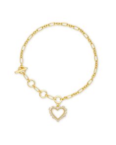 Must be love on the chain... Meet the Ari Heart Delicate Bracelet in White Crystal. A classic linked bracelet, featuring our sparkle framed icon. 6.5' CHAIN WITH 1.5' EXTENDER, 0.56'L X 0.54'W DROP White Crystal Bracelet, Linked Bracelet, Birthday Wishlist