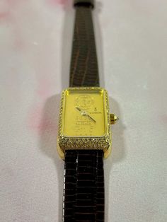 Corum 999.9 18/24k U.B.S. Gold Bar Diamond Mechanical Ladies' Watch | eBay State Of Ohio, Hand Style, High End Watches, Gold Bar, Beautiful Watches, Ohio, Sapphire, Yellow Gold, Bar