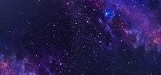 the night sky is filled with purple and blue stars