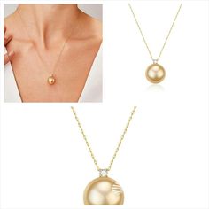 11-12mm Golden South Sea Pearl & Sasha Pendant Necklace
 #southseapearlsph #FineJewellery #SouthSeaPearls #SouthSeaTreasures #modernjewelry #classicpearls #goldensouthseapearlstrand #PearlAffair #iconicjewelry #southseapearlsupply Elegant Gold Necklace With High Luster, Elegant Gold Necklaces With High Luster, Elegant Round Pendant Jewelry With High Luster, Elegant High Luster Round Pendant Jewelry, Luxury Pearl Necklace With Round Pendant For Formal Events, Gold Diamond Pearl Necklace Fine Jewelry, Elegant Round Pendant Necklace With High Luster, Luxury Formal Pearl Necklace With Round Pendant, Yellow Gold Diamond Necklace With High Luster