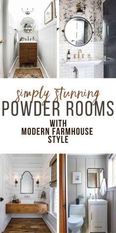 the bathroom is clean and ready to be used as a room divider with modern farmhouse style