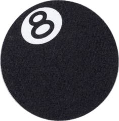 a black and white eight ball with the number eight on it