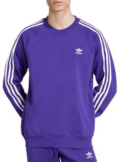 Ready for whatever your day brings, this adidas crew is a style mainstay. The cotton-poly fleece is soft and warm, whether you're cozying up at home or heading out in cooler weather. The embroidered Trefoil logo on the chest and 3-Stripes on both sleeves are as classic as it comes. Fit and Design: Soft, comfortable fabric Regular fit Ribbed crewneck Ribbed hem and cuffs Additional Details: Machine wash Casual Cotton Sweatshirt With Three Stripes, Adidas Cotton Sweatshirt With Three Stripes, Adidas Crew Neck Sweatshirt With Three Stripes, Adidas Three Stripes Sportswear Sweatshirt, Adidas Crew Neck Sweatshirt With Ribbed Cuffs, Adidas Sweatshirt With Ribbed Cuffs And Crew Neck, Adidas Three Stripes Sweatshirt Sportswear, Adidas Sportswear Sweatshirt With Three Stripes, Adidas Sporty Sweatshirt With Three Stripes