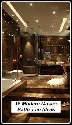 Discover chic Modern Master Bathroom Ideas to create your dream sanctuary. Find inspiration for a sleek, functional, and stylish retreat! Brown Bathroom