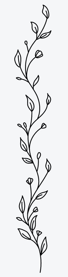 Growing Vines Semi-Permanent Tattoo. Lasts 1-2 weeks. Painless and easy to apply. Organic ink. Browse more or create your own. Vine Stencil Patterns, Vine Pattern Design, Easy Vines Drawing, Painted Vines And Flowers, Simple Sketches Aesthetic Easy, Easy Vine Drawings, Vine Design Drawing, Simple Flower Vine Tattoo, Easy Flower Vine Drawings