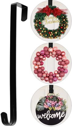 PRICES MAY VARY. Wreath Hanger for Front Door— You will receive 1 pcs 12” Wreath Hanger . Measure Approx. 12 x 0.98 inch/ 30.5 x 2.5 cm.The perfect long length is suitable for most doors.can bear 10 pounds, no longer need to worry about wreath falling. GREAT FOR HOLIDAY DECORATION HOLDERS HOOKS — Wreath Hanger is perfect for hanging Christmas ornaments like Christmas wreath,also this kind of hanger for front door can be used to hang other holiday and party decorations, such as Valentine's Day, M New Year's Decorations, Hanging Christmas Ornaments, Front Door Halloween, Wreath Hangers, Wreath Door Hanger, Crochet Unique, Halloween Christmas Decorations, Wreath Hanger, Valentine Day Wreaths