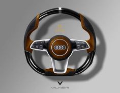 the steering wheel is shown in this image