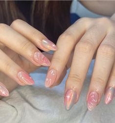 Aura Nail Designs, Aura Nail, Asian Nails, Y2k Nails, Cute Gel Nails