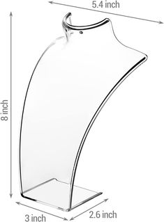 an image of a glass vase with measurements for the bottom and side section on it