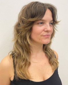 Long Choppy Layered Shag Shag With Curtain Bangs, Layered Shag, Shag Cut, Textured Bangs, Textured Curly Hair, Face Framing Bangs, Shag Haircuts, Curtain Fringe, Cute Haircuts