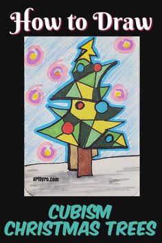 a drawing of a christmas tree with the words how to draw