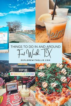 a collage of photos with the words things to do in and around fort wayne, tx