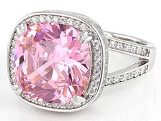 Bella Luce® pink and white diamond simulants 11.96ctw square cushion and round, rhodium over sterling silver ring. Measures approximately 0.81" L x 0.56" W and is not sizable. Diamond equivalent weight is 7.24ctw. Pink Sapphire Ring Engagement, Pink Sapphire Ring, Diamond Simulant, Pink Sapphire, White Diamond, Pink And White, Sterling Silver Ring, Sapphire Ring, Heart Ring