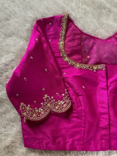 Computer Blouse Designs, Pink Blouse Work, Fancy Sarees With Price, Zardosi Blouse, Hand Embroidery Blouse, Aari Work Blouse Designs, Pink Blouse Designs, Ready Made Blouse, Maggam Blouse