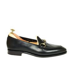 Horsebit loafers in black Classic Black Loafers With Horsebit Detail, Luxury Slip-on Leather Shoes For Derby, Luxury Leather Slip-on Derby Shoes, Black Horsebit Loafers For Formal Occasions, Formal Black Loafers With Horsebit Detail, Formal Leather Shoes With Horsebit Detail And Round Toe, Formal Leather Shoes With Horsebit Detail, Cordovan Shoes, Horsebit Loafers