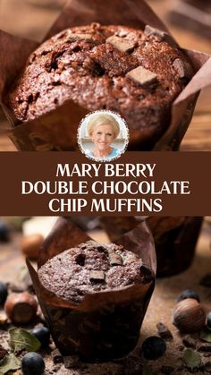 Mary Berry Double Chocolate Chip Muffins Chocolate Friands Recipe, Chocolate Chips Muffins Recipe, Chocolate Chocolate Chip Muffins, Muffin Recipes Chocolate, Chocolate Muffins Recipe, Buttermilk Chocolate Muffins, Chocolate Muffins Easy, Double Choc Chip Muffins, Chocolate Chip Muffins Recipe